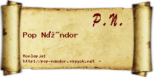 Pop Nándor névjegykártya