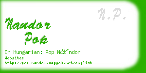 nandor pop business card